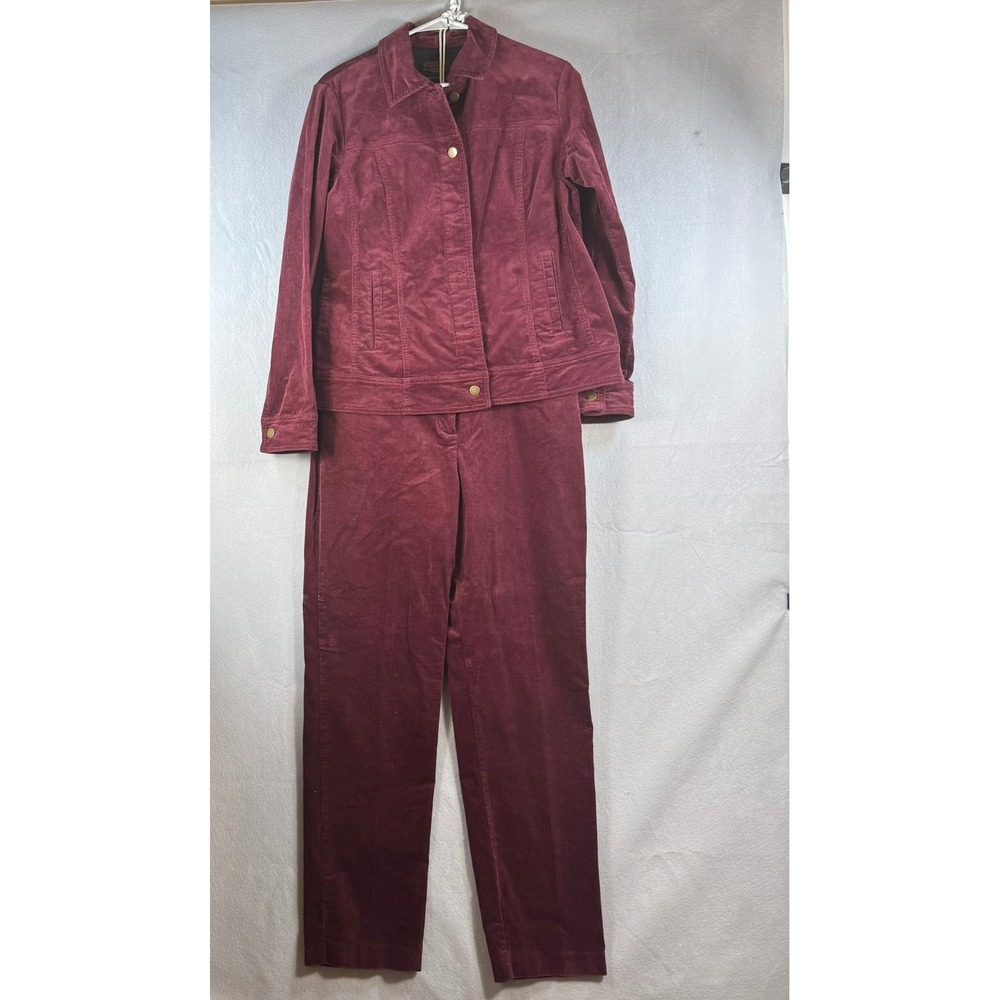 Pendleton Burgundy Corduroy 2 Piece Set Jacket L Pants 12 Wine Red Suit